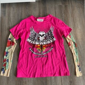 Bold Biker Graphic Layered Tee – Twin Motorcycle Apparel 🔥